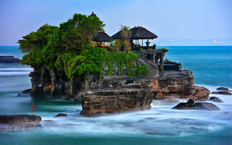 Tropical beach and luxury resort view in Bali
